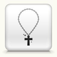 Square Button with Cross Chain