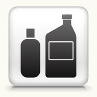 White square icon with photographic chemicals pic in black