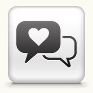 Square Button with Romantic Speech Bubbles