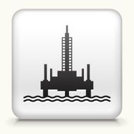 Square Button with Oil Rig interface icon