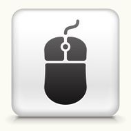 Square Button with Computer Mouse interface icon N2