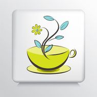Square Icon With Herbal Tea