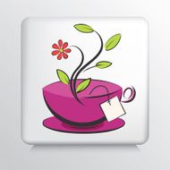 Icon With Fresh Green Ivy Leaf And Water Drop N2