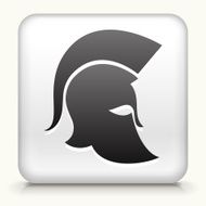 Square Button with Roman Soldier&#039;s Helmet