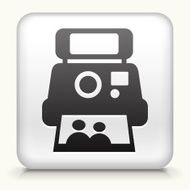 Square Button with Instant Camera and Photo