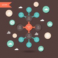 vector colorful metaball round diagram infographics N25