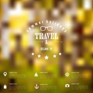 Summer abstract blurred defocused background with travel label Holidays sea N8