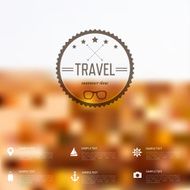 Summer abstract blurred defocused background with travel label Holidays sea N9