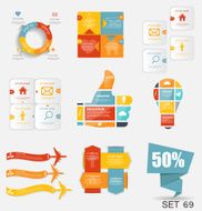 Collection of Infographic Templates for Business Vector Illustra N101