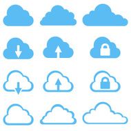 Vector Set of Cloud Icons N3