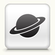 Square Button with Planet Saturn