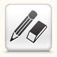 Square Button with Pencil &amp; Eraser