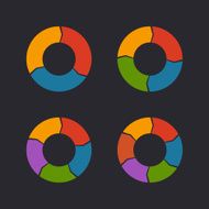 Circular Chart Template Set Vector N2