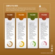 Paper Infographic tabs with pie chart percentage graphics