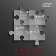 Abstract 3D puzzle infographic N30