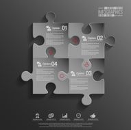 Abstract 3D puzzle infographic N32