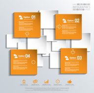 Abstract 3D paper Infographic N61