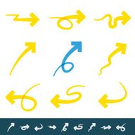 Pointing arrows set