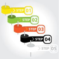 Infographics steps ribbon chart design N2