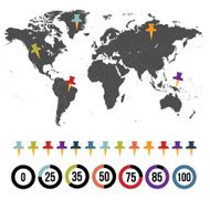 gray world map with pins and tags N2