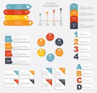 Collection of Infographic Templates for Business Vector Illustra N102