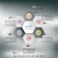 Infographic for business geometric background abstract hexagonal pattern vector N4