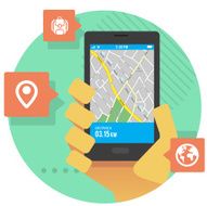 Navigate map by smartphone