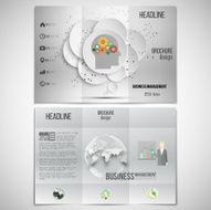 Vector set of tri-fold brochure design template on both N28