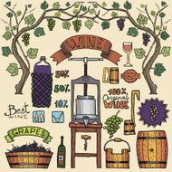 Vector wine infographics color illustrations Winemaking design