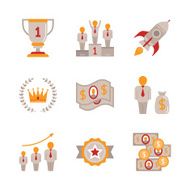 Set of vector business icons and concepts in flat style