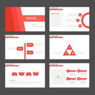 Red Multipurpose presentation template Infographic elements flat design set