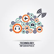 Technology infographic with gears N2