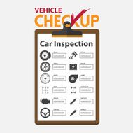 Car repair infographic in flat design Checkup clipboard