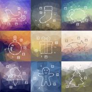 Christmas timeline infographics with blurred background N6