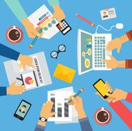 Business people Workplace flat illustration icon set N2