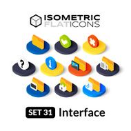 Isometric flat icons set 31