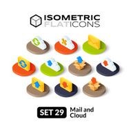Isometric flat icons set 29
