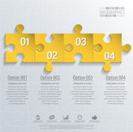 Abstract 3D puzzle infographic N33