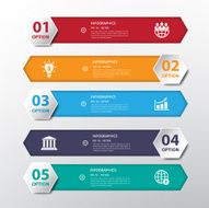 Design flat shadow step number banners graphic or website N5