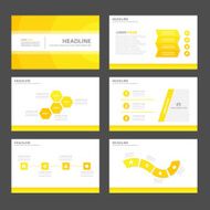 Yellow presentation template Infographic elements pattern flat design set N2