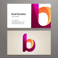Modern letter B twisted Business card template N2