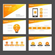 Orange polygon Multipurpose Infographic elements presentation template flat design