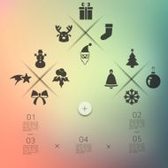 Christmas infographic with unfocused background N167