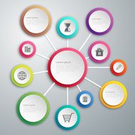 Vector illustration infographics paper circles with shadows N2