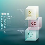 abstract transparent cube infographics