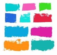 Paint color trail brush paint roller white background
