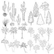 Vector Big Set of Sketch Trees and Plants N2