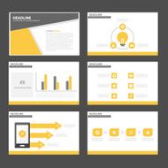 Black and yellow Infographic elements presentation template flat design set