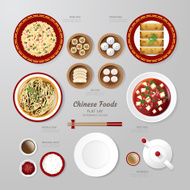 Infographic China foods business flat lay idea Vector illustrat