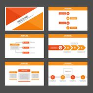 Red Orange Infographic elements presentation template flat design set